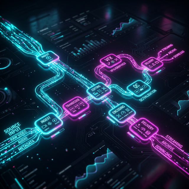 A technical architecture diagram explaining how Onset Engine uses a pointer-based system to manage media libraries efficiently